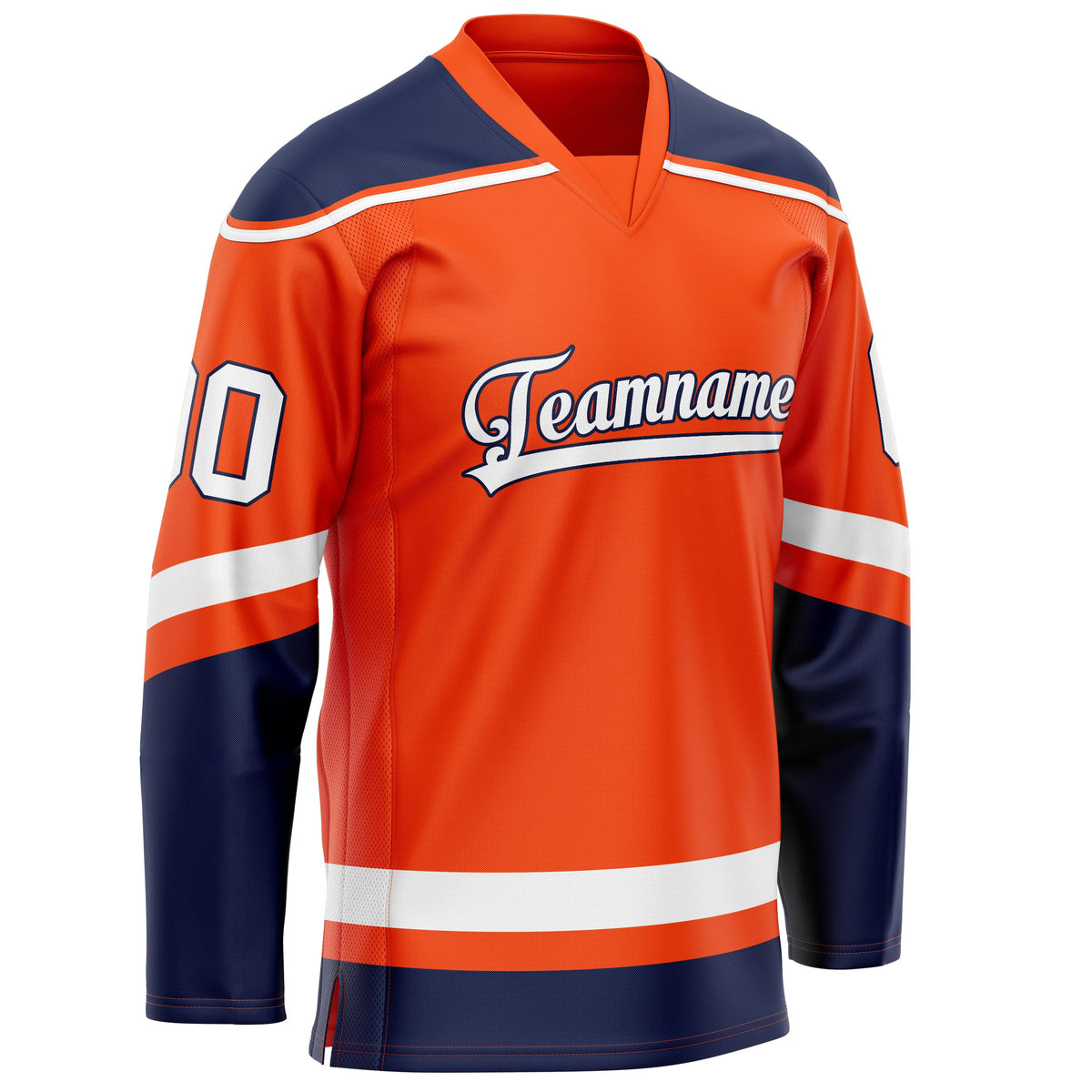 Custom Orange Navy Solid Colour Hockey Jersey