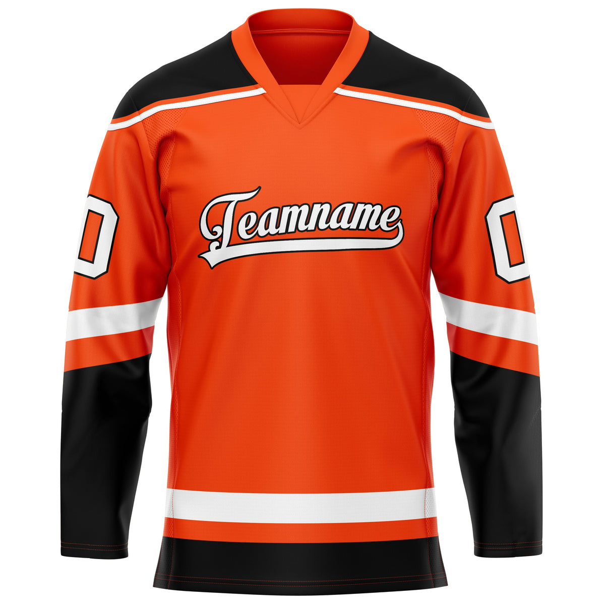 Custom Orange Black Solid Colour Hockey Jersey