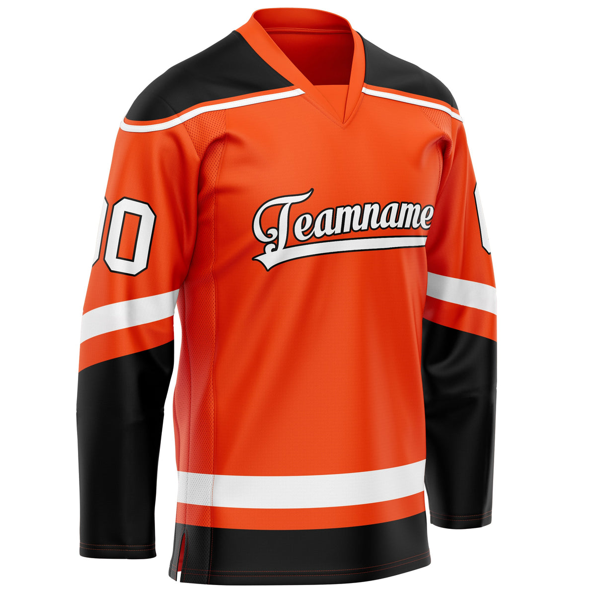 Custom Orange Black Solid Colour Hockey Jersey