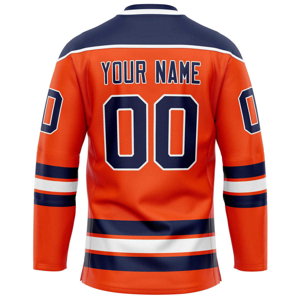 Custom Orange Navy Solid Colour Hockey Jersey