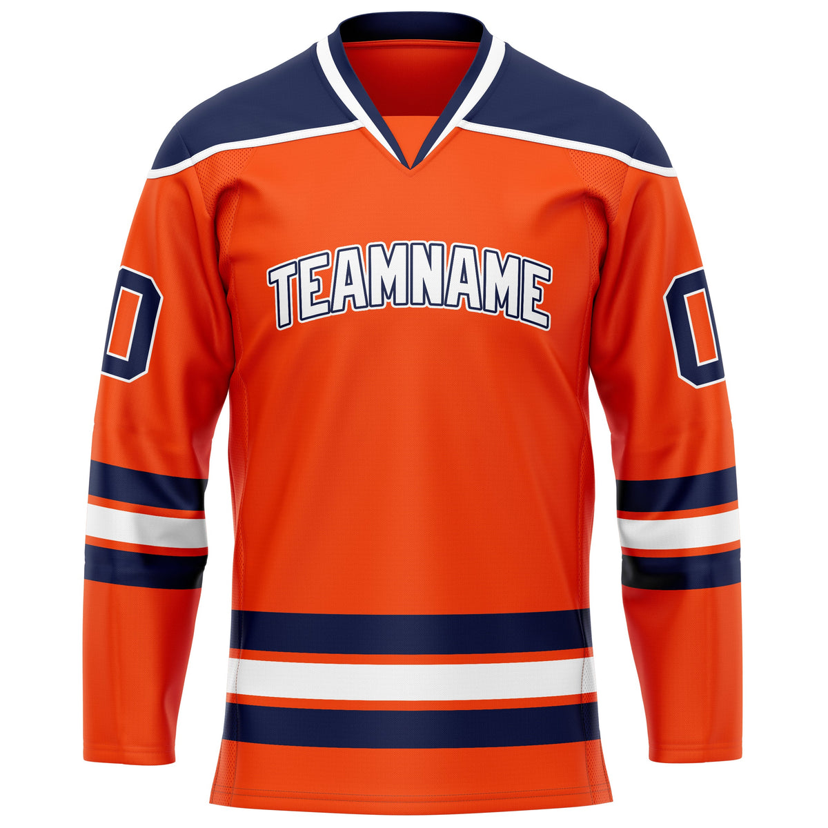 Custom Orange Navy Solid Colour Hockey Jersey