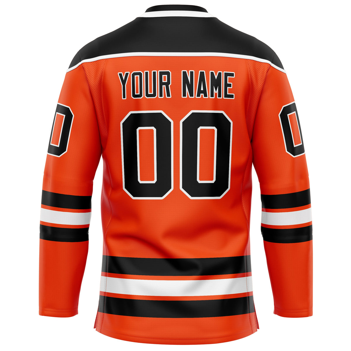 Custom Orange Black Solid Colour Hockey Jersey