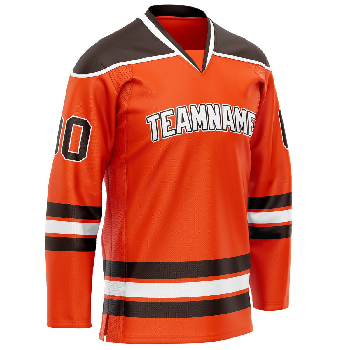 Custom Orange Brown Solid Colour Hockey Jersey