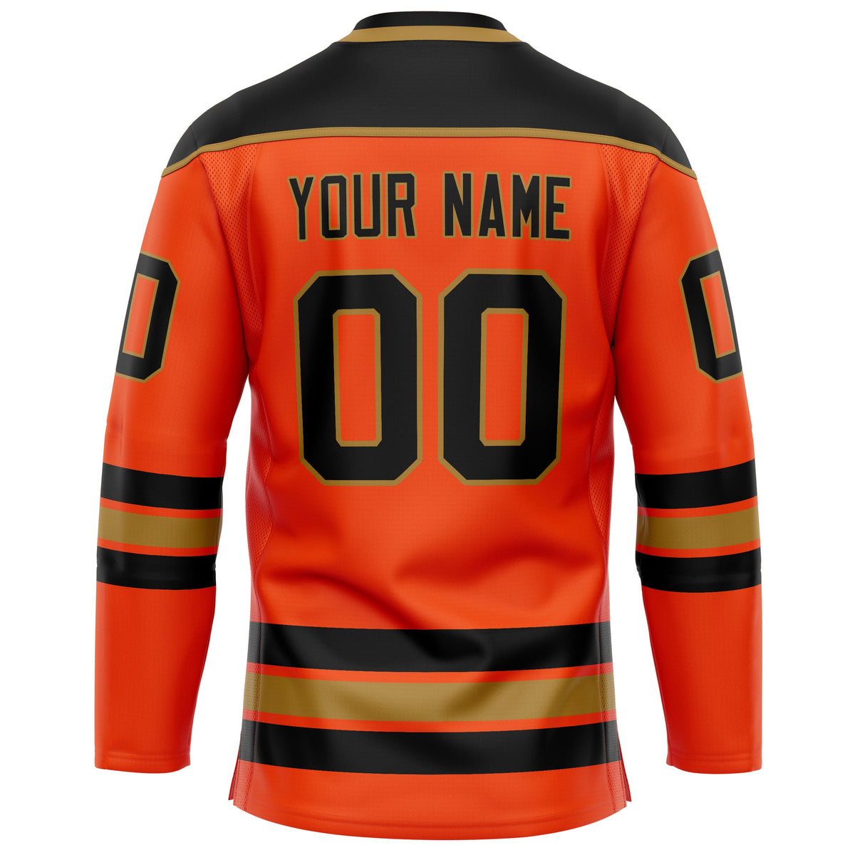 Custom Orange Black Solid Colour Hockey Jersey