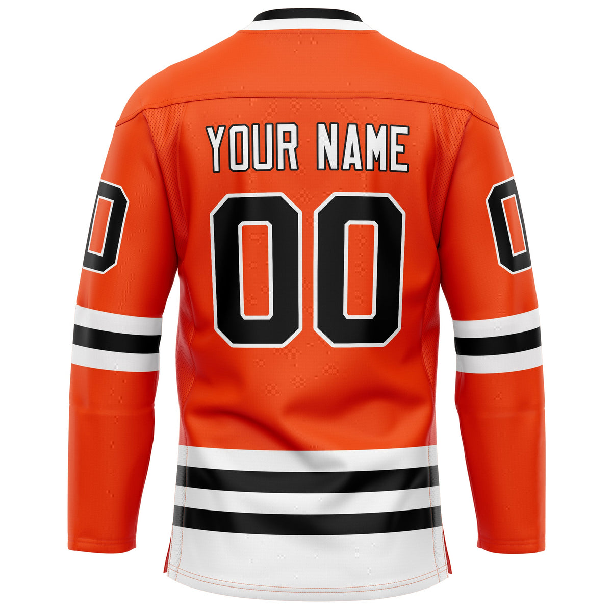 Custom Orange Black Solid Colour Hockey Jersey