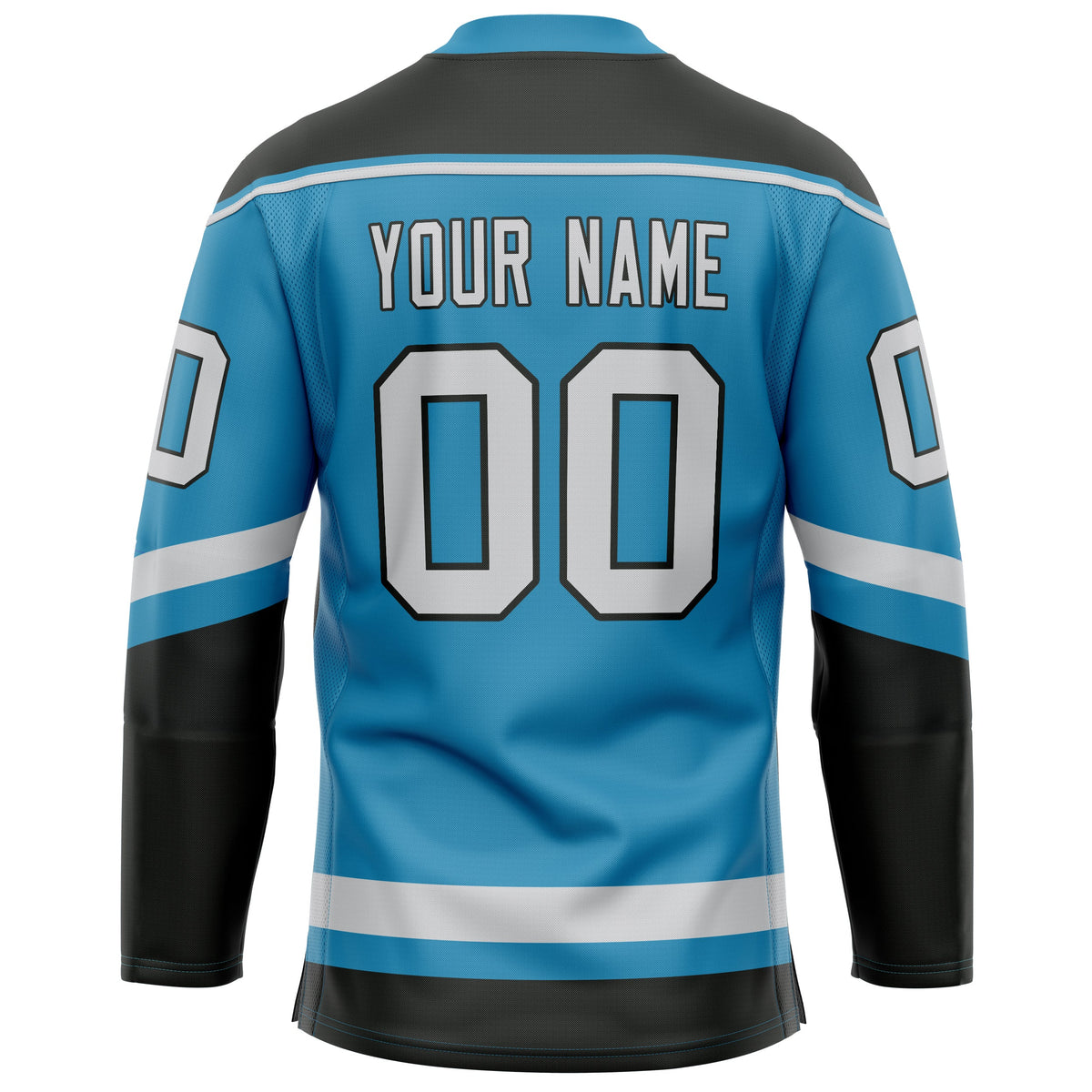 Custom Panther Blue Black Solid Colour Hockey Jersey