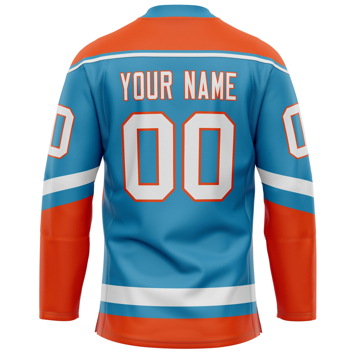 Custom Panther Blue Orange Solid Colour Hockey Jersey