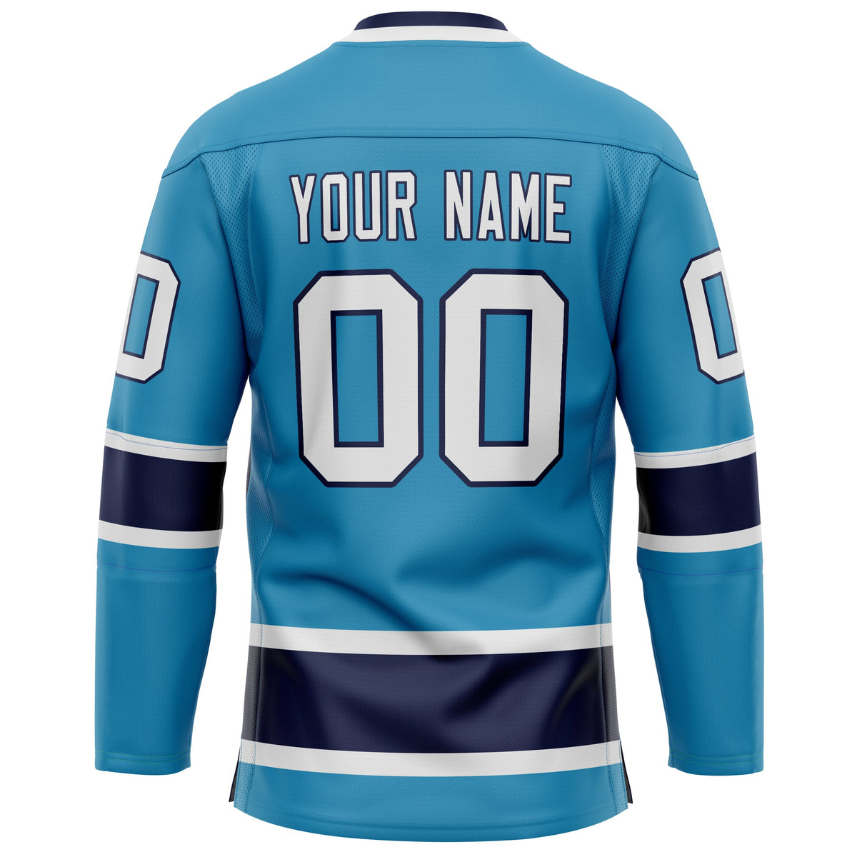 Custom Panther Blue White Solid Colour Hockey Jersey