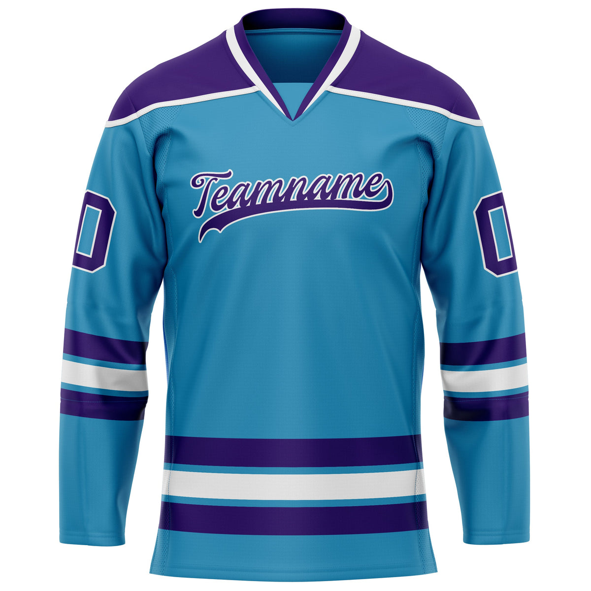 Custom Panther Blue Purple Solid Colour Hockey Jersey