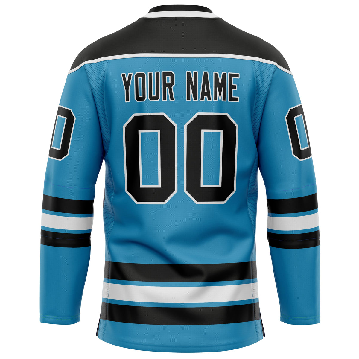 Custom Panther Blue Black Solid Colour Hockey Jersey