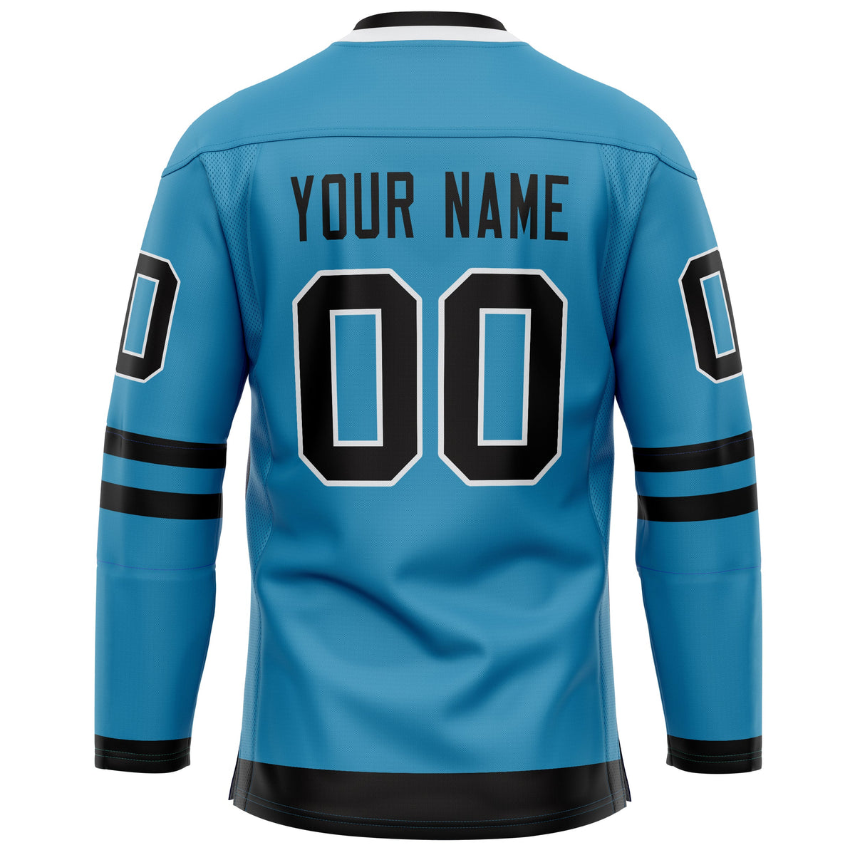 Custom Panther Blue Black Solid Colour Hockey Jersey