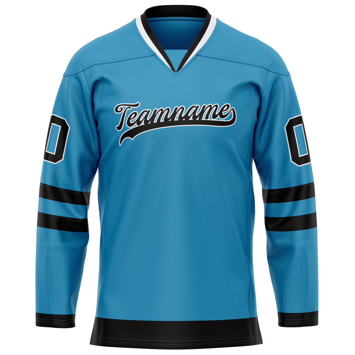 Custom Panther Blue Black Solid Colour Hockey Jersey