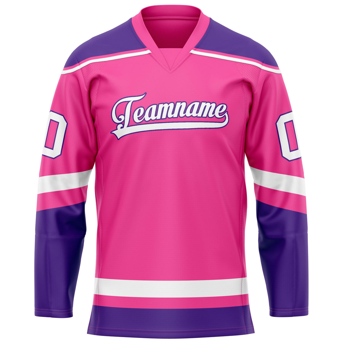 Custom Pink Purple Solid Colour Hockey Jersey