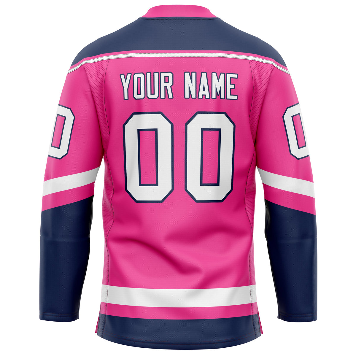 Custom Pink Navy Solid Colour Hockey Jersey