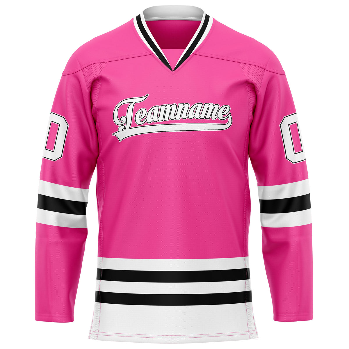 Custom Pink Black Solid Colour Hockey Jersey