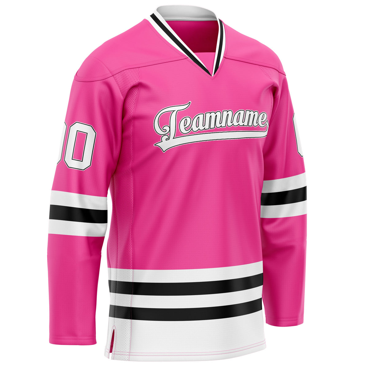 Custom Pink Black Solid Colour Hockey Jersey