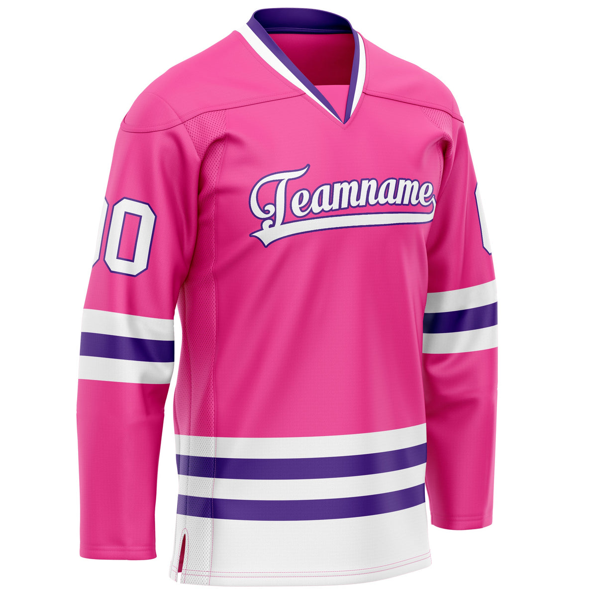 Custom Pink Purple Solid Colour Hockey Jersey