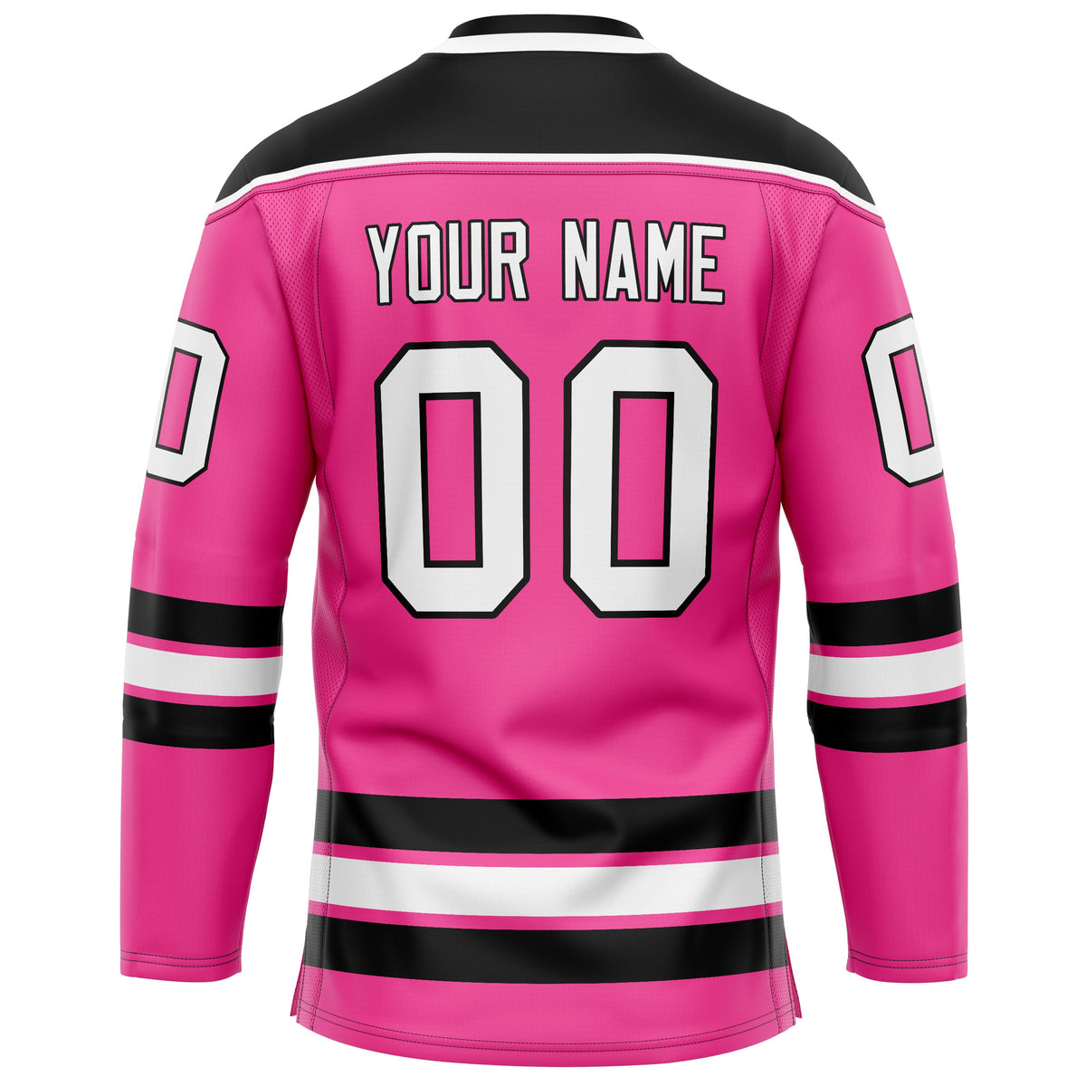 Custom Pink Black Solid Colour Hockey Jersey