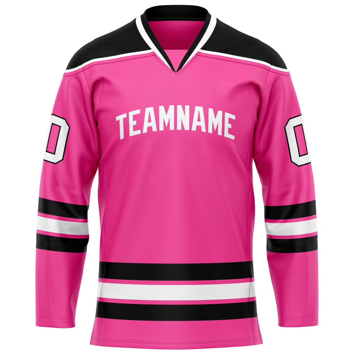 Custom Pink Black Solid Colour Hockey Jersey