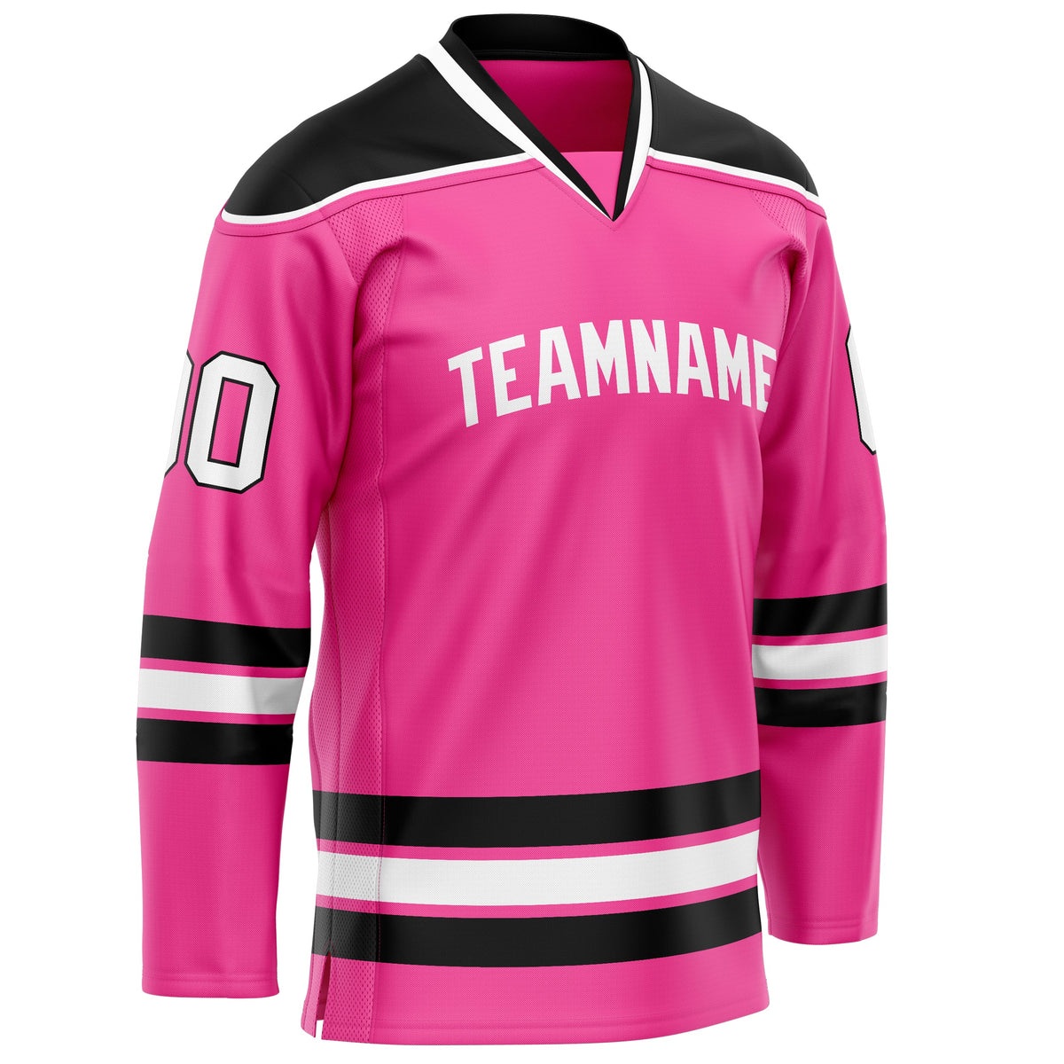 Custom Pink Black Solid Colour Hockey Jersey