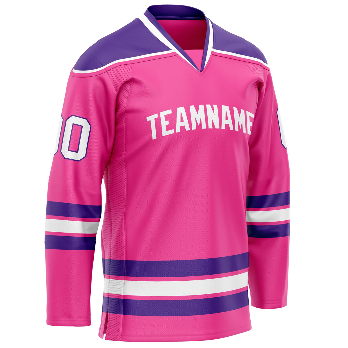 Custom Pink Purple Solid Colour Hockey Jersey