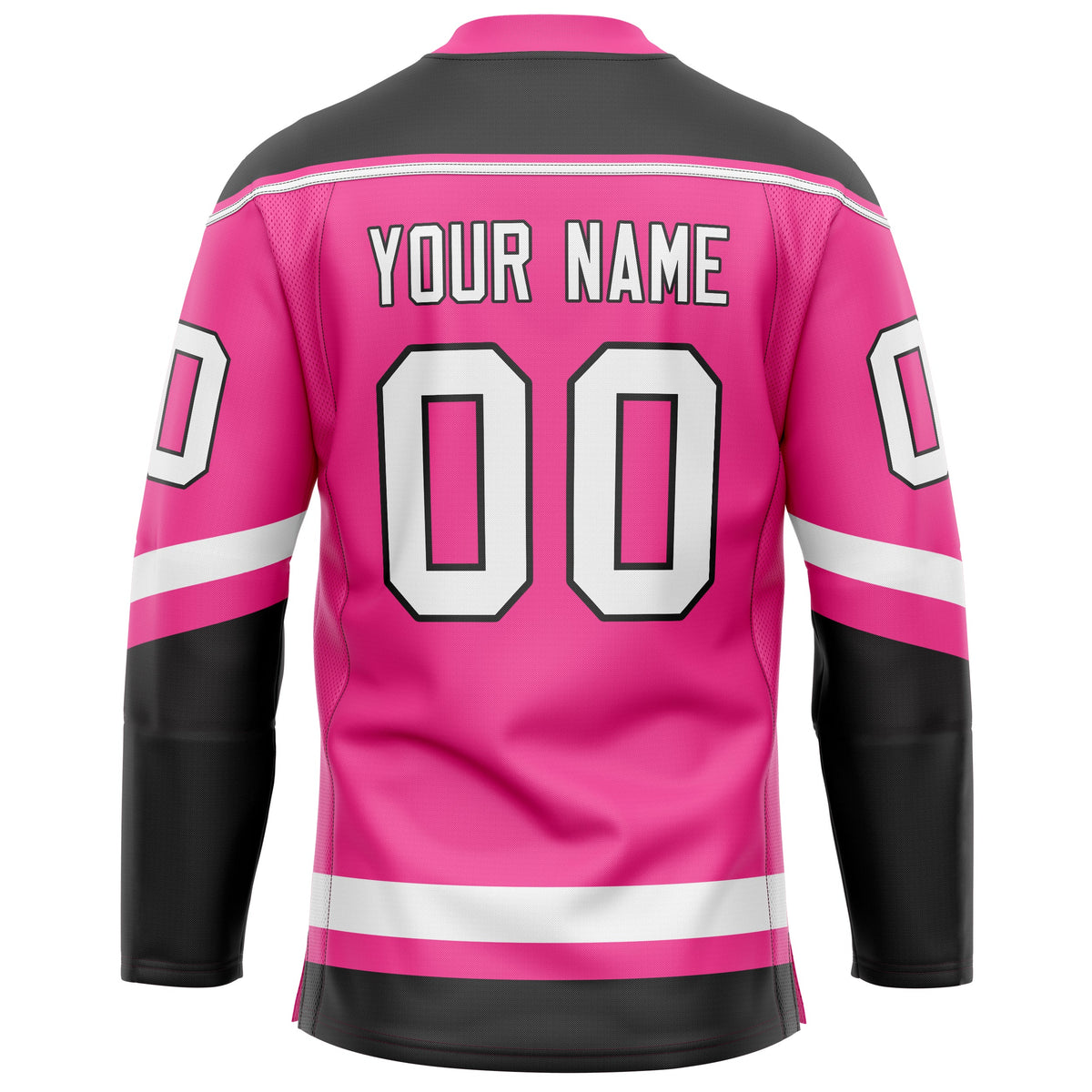 Custom Pink Black Solid Colour Hockey Jersey