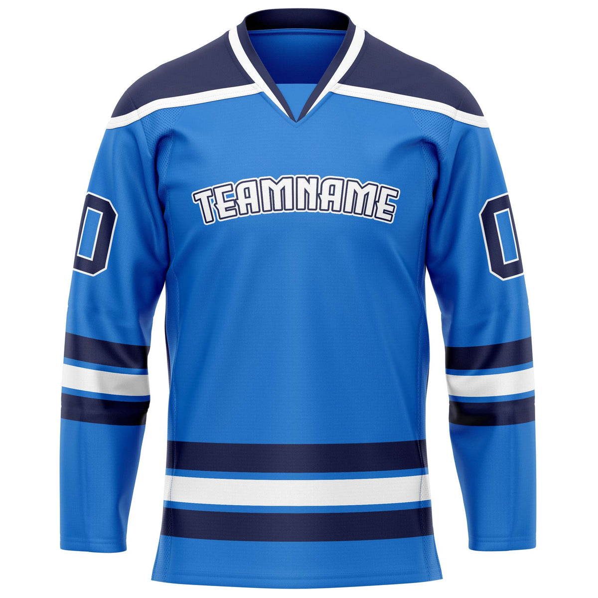 Custom Powder Blue Navy Solid Colour Hockey Jersey