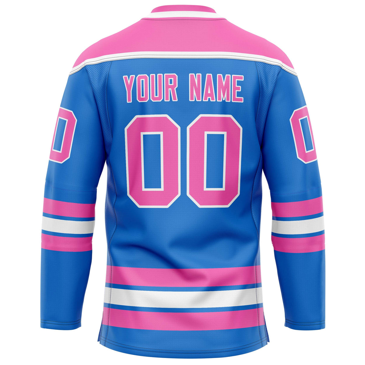 Custom Powder Blue Pink Solid Colour Hockey Jersey