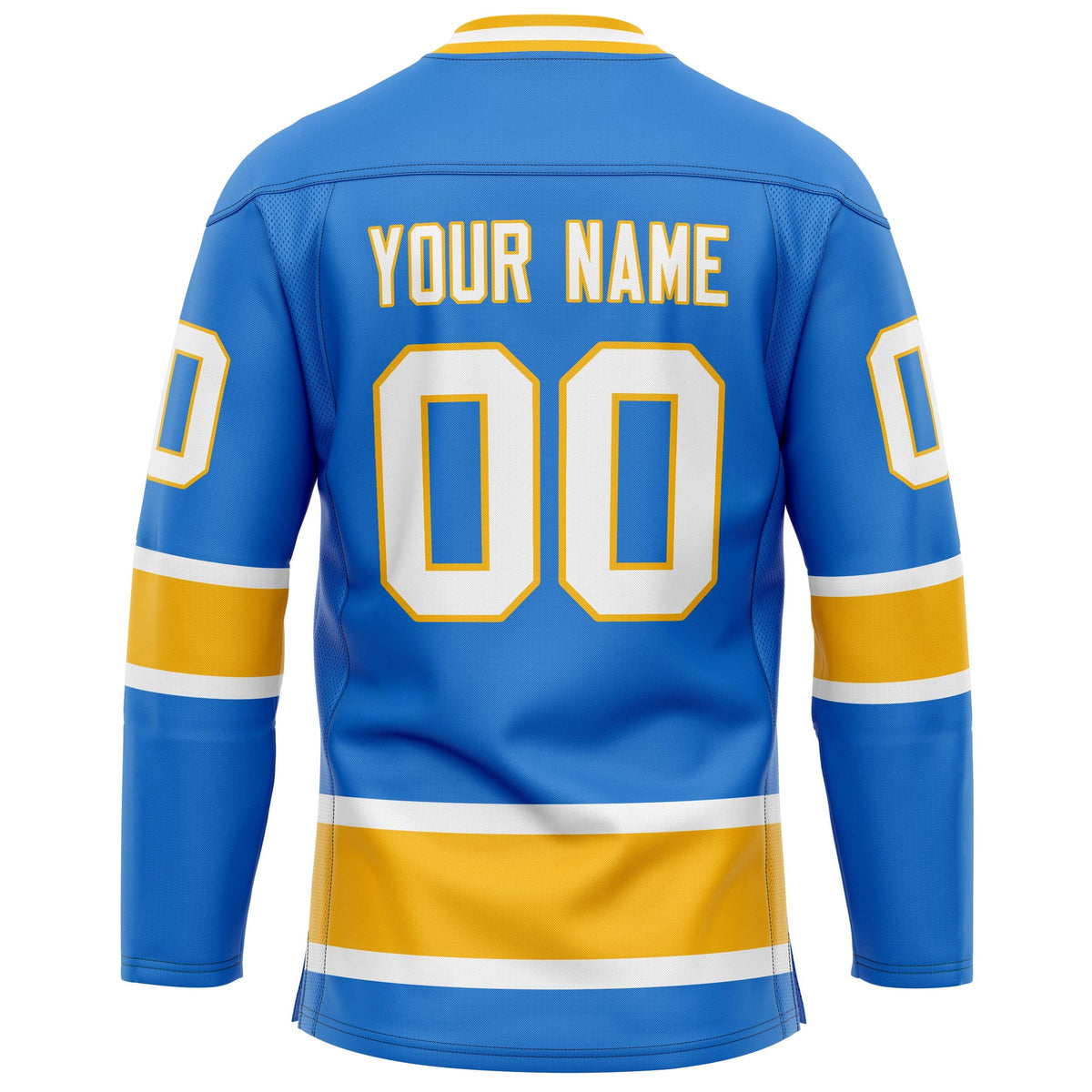 Custom Powder Blue Gold Solid Colour Hockey Jersey