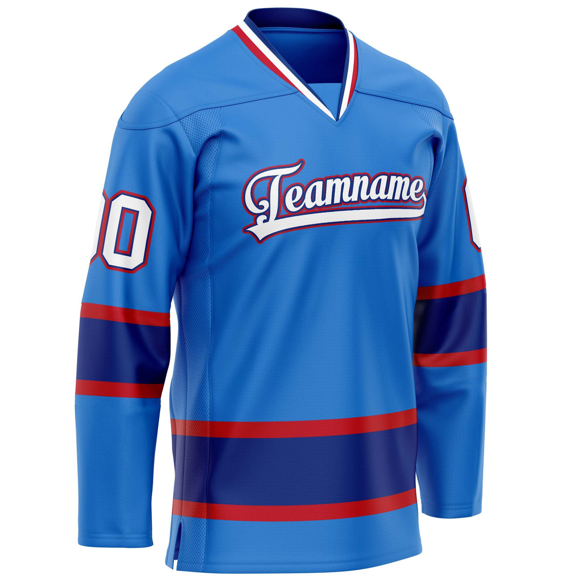 Custom Powder Blue Navy Solid Colour Hockey Jersey