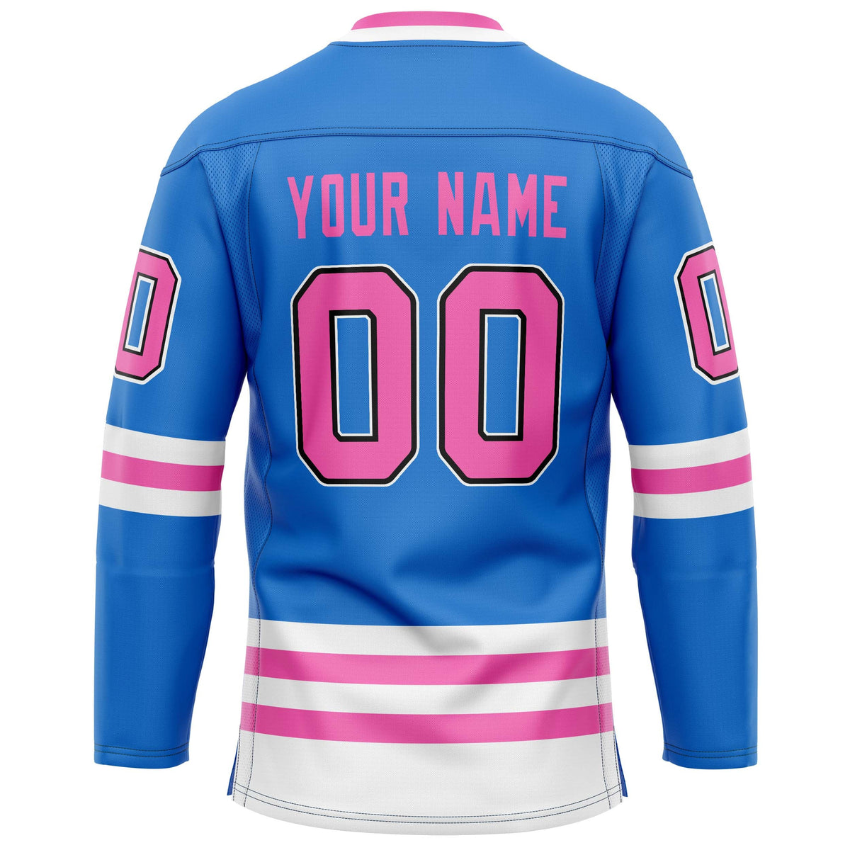 Custom Powder Blue Pink Solid Colour Hockey Jersey