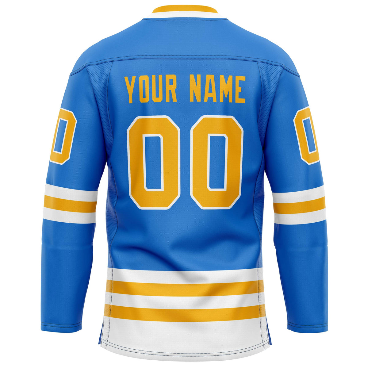 Custom Powder Blue Gold Solid Colour Hockey Jersey