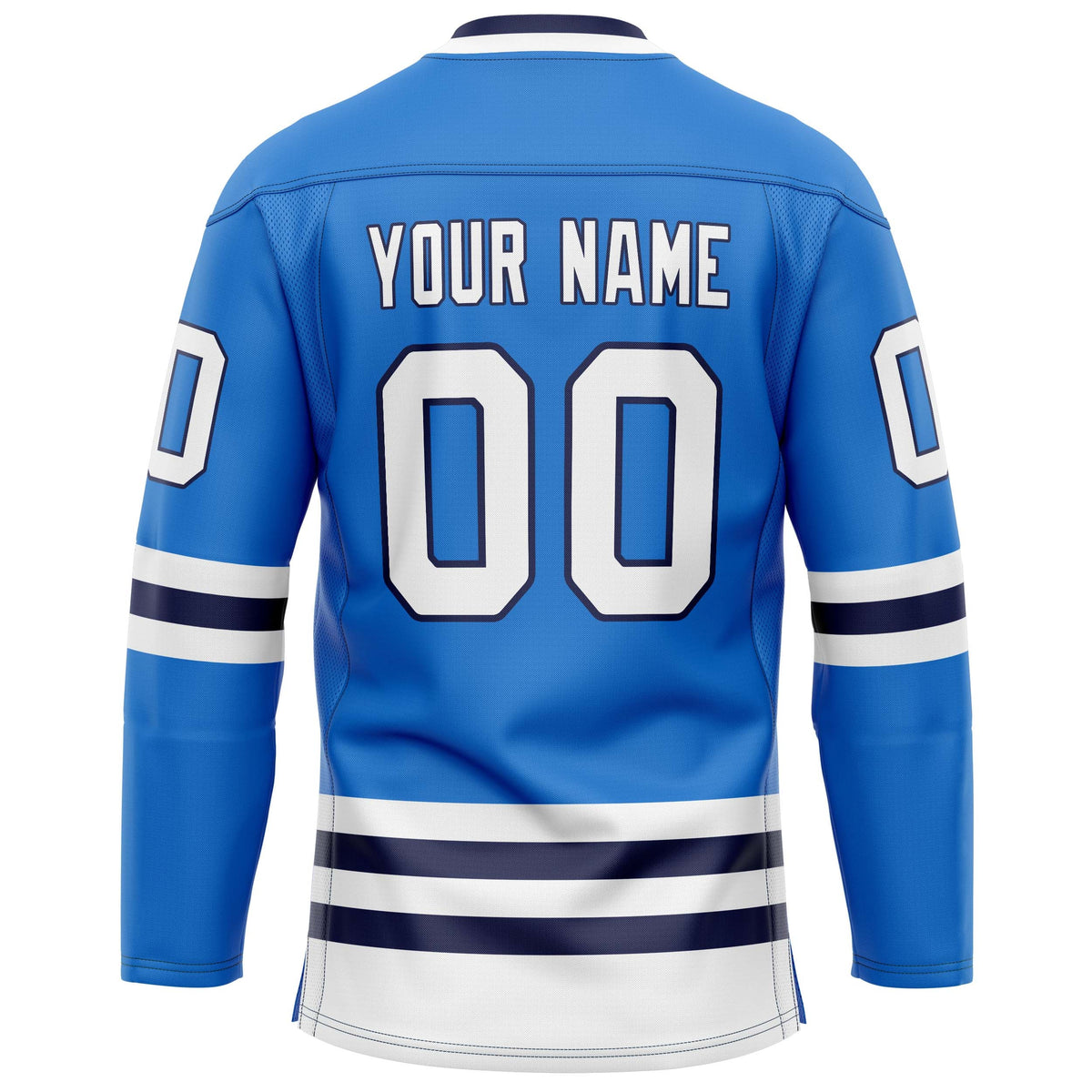 Custom Powder Blue White Solid Colour Hockey Jersey