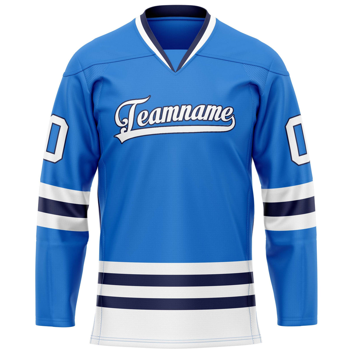 Custom Powder Blue White Solid Colour Hockey Jersey