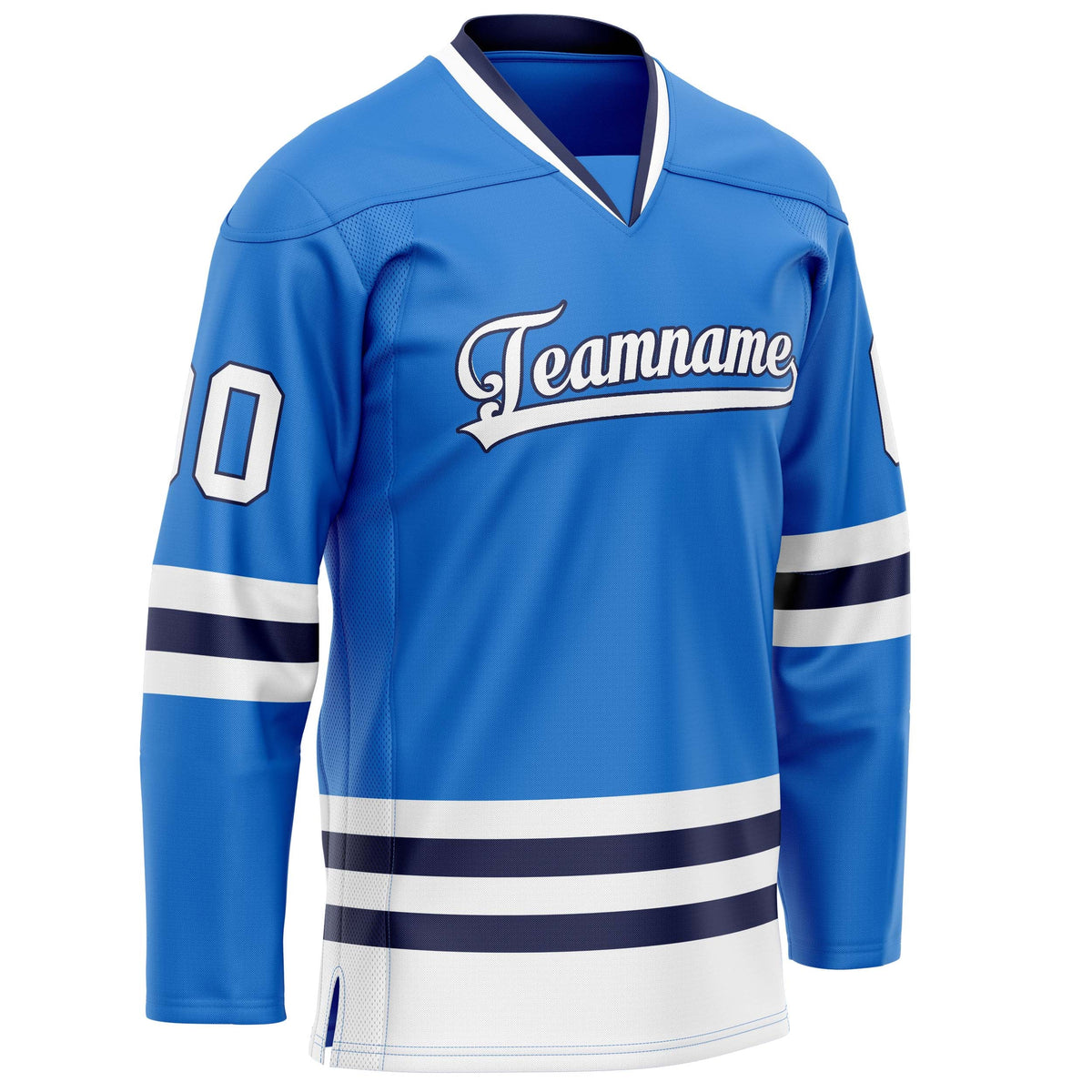 Custom Powder Blue White Solid Colour Hockey Jersey