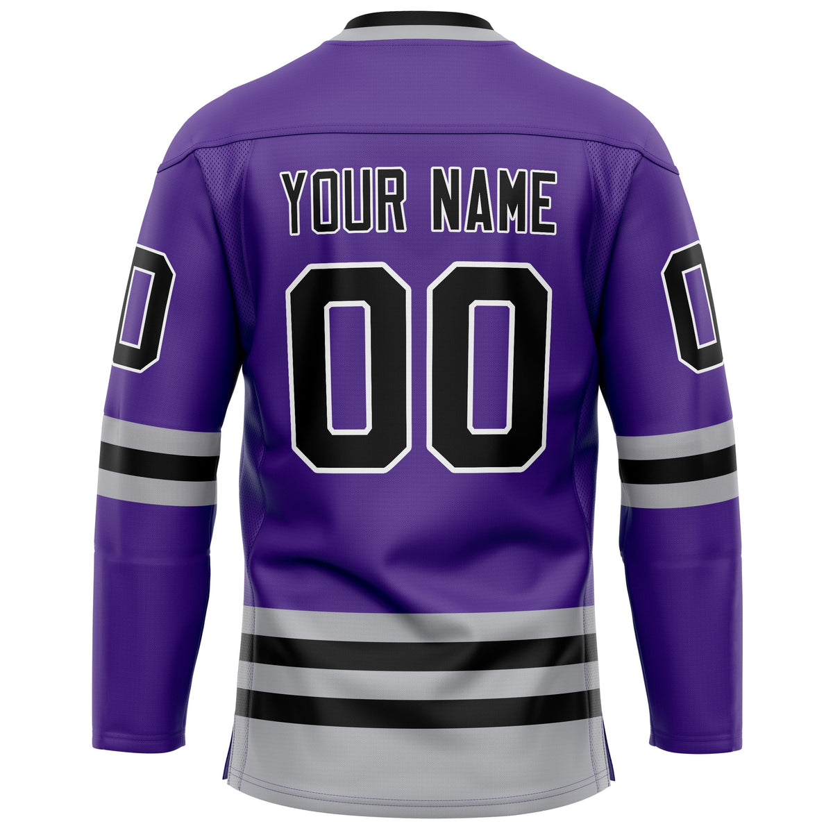 Custom Purple Gray Solid Colour Hockey Jersey