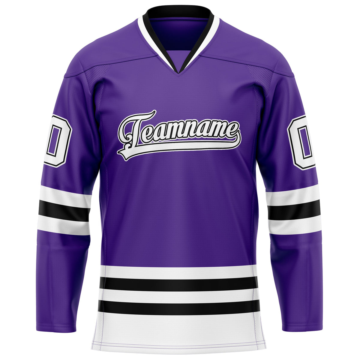 Custom Purple Black Solid Colour Hockey Jersey