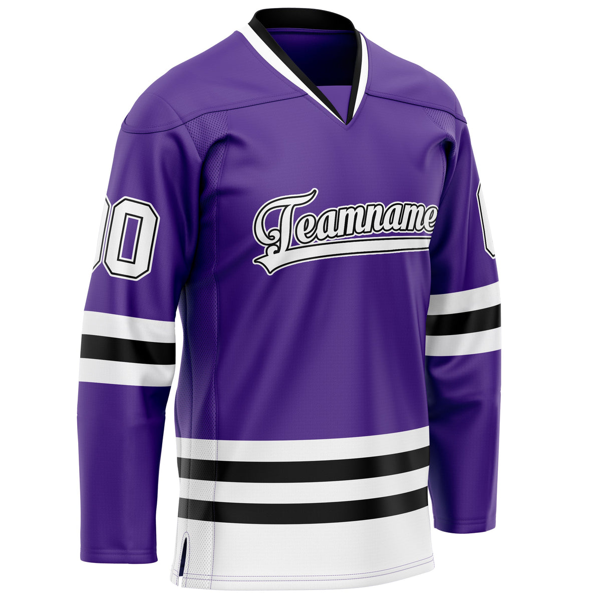 Custom Purple Black Solid Colour Hockey Jersey