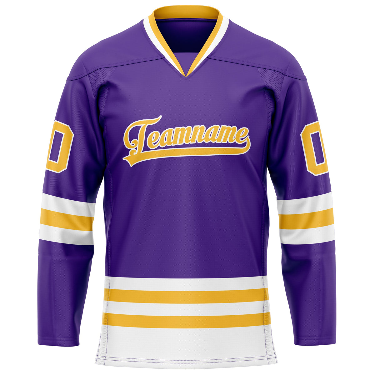 Custom Purple Gold Solid Colour Hockey Jersey