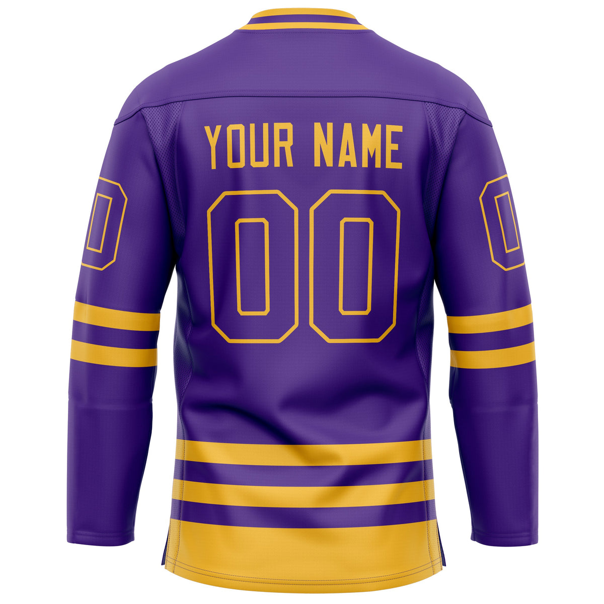 Custom Purple Gold Solid Colour Hockey Jersey