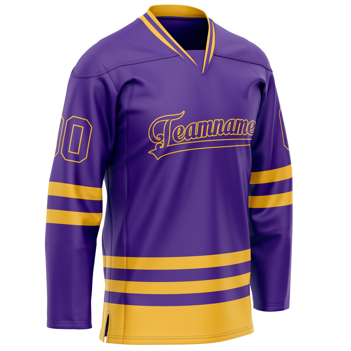 Custom Purple Gold Solid Colour Hockey Jersey