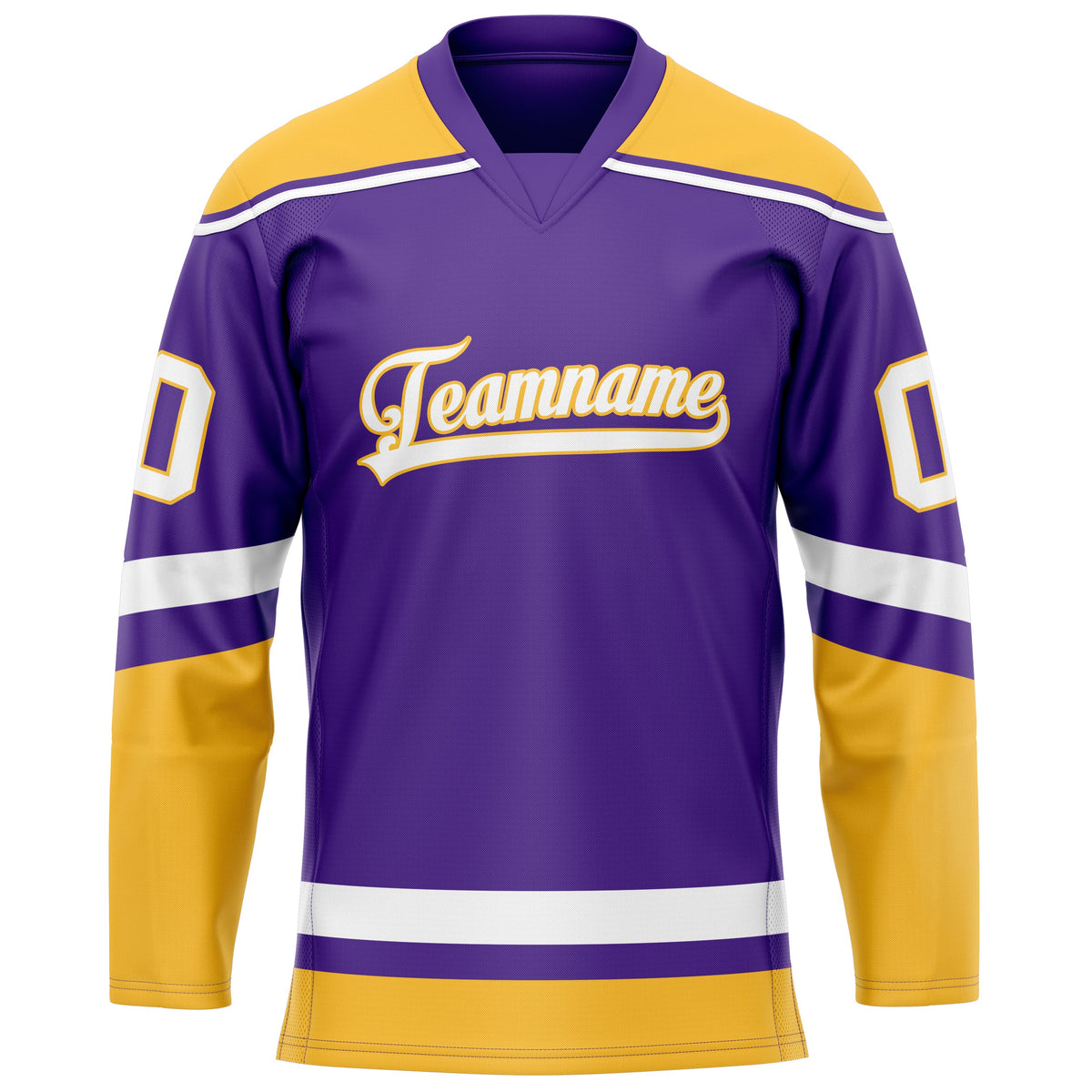 Custom Purple Gold Solid Colour Hockey Jersey