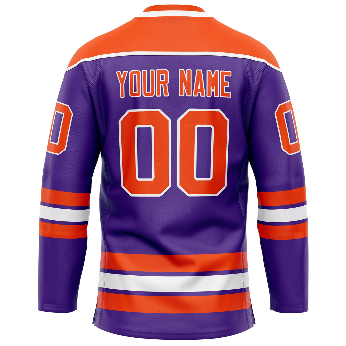 Custom Purple Orange Solid Colour Hockey Jersey