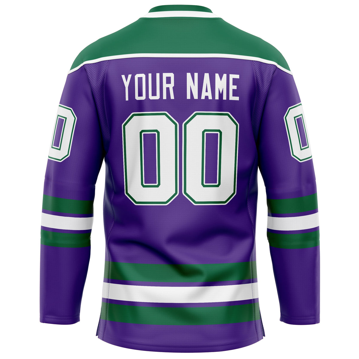 Custom Purple Kelly Green Solid Colour Hockey Jersey