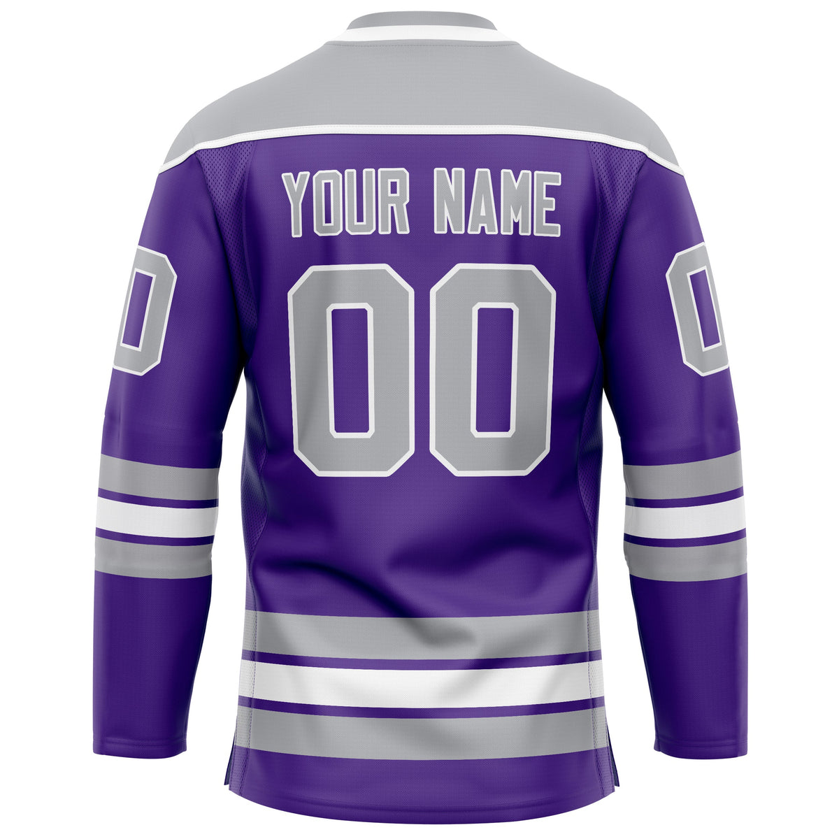 Custom Purple Gray Solid Colour Hockey Jersey