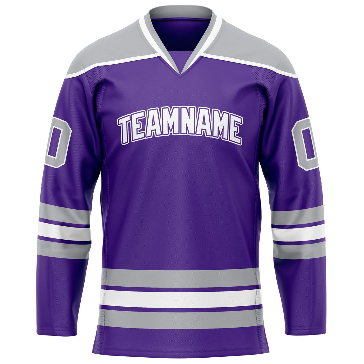 Custom Purple Gray Solid Colour Hockey Jersey