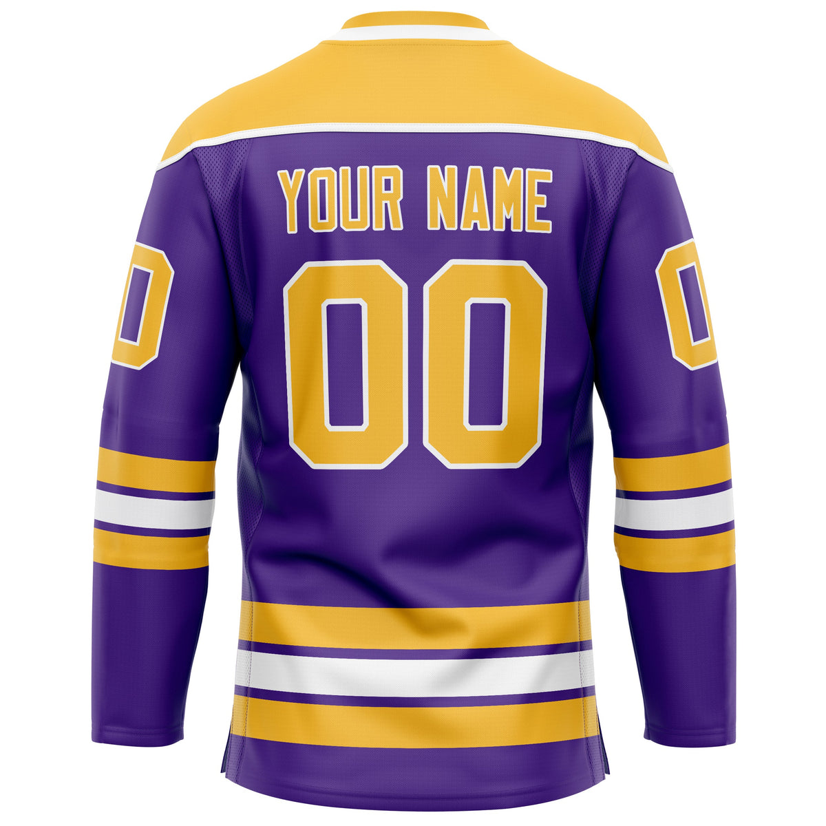 Custom Purple Gold Solid Colour Hockey Jersey