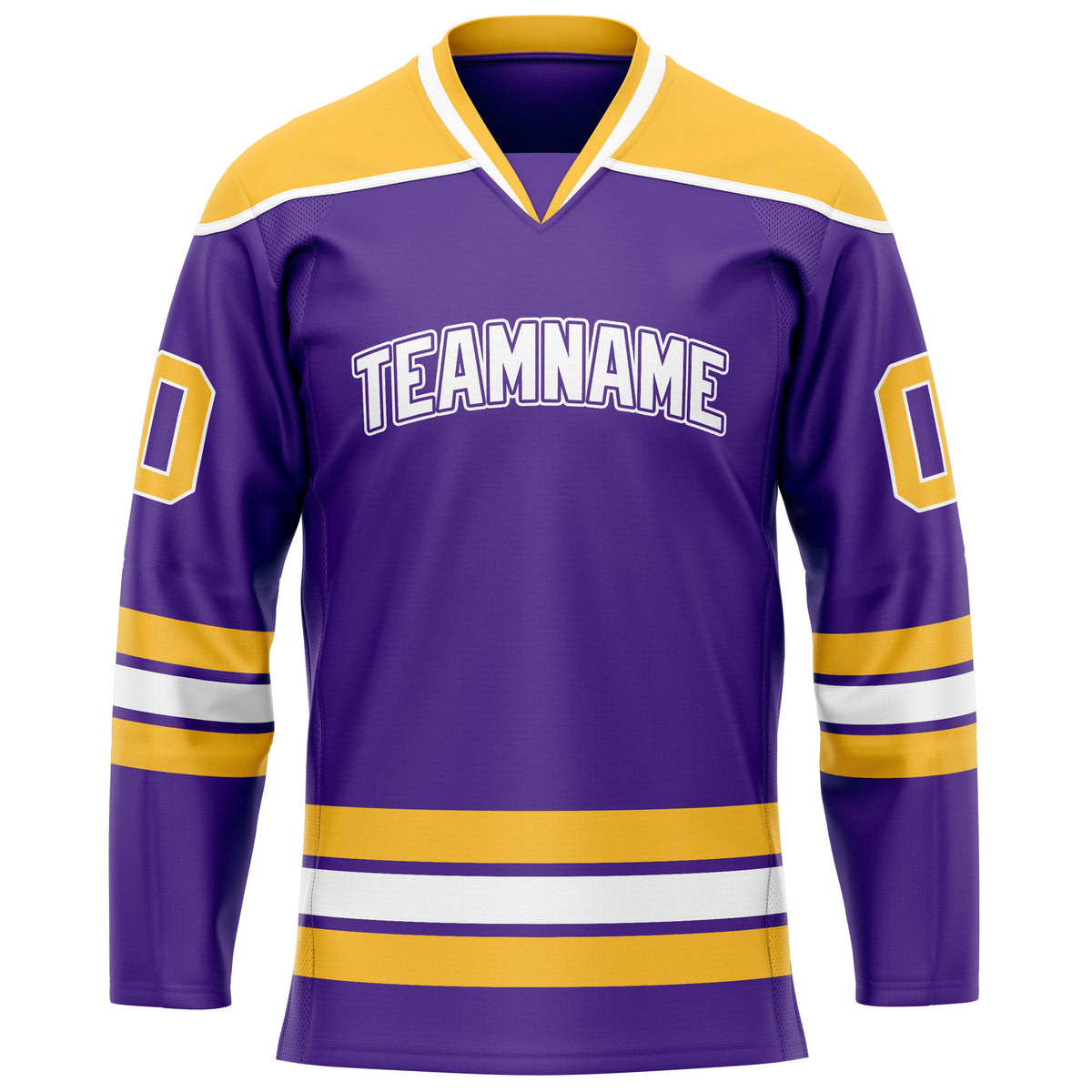 Custom Purple Gold Solid Colour Hockey Jersey