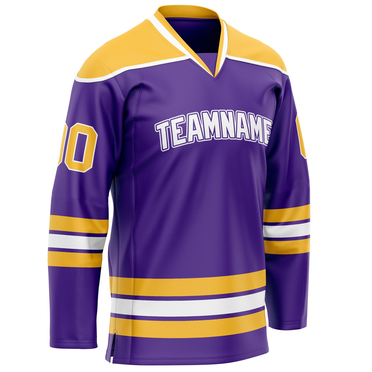 Custom Purple Gold Solid Colour Hockey Jersey