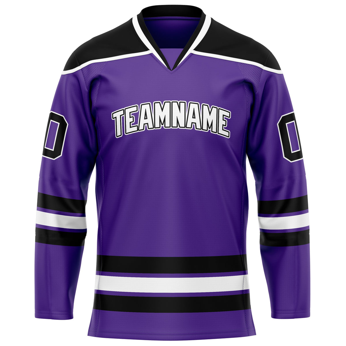 Custom Purple Black Solid Colour Hockey Jersey